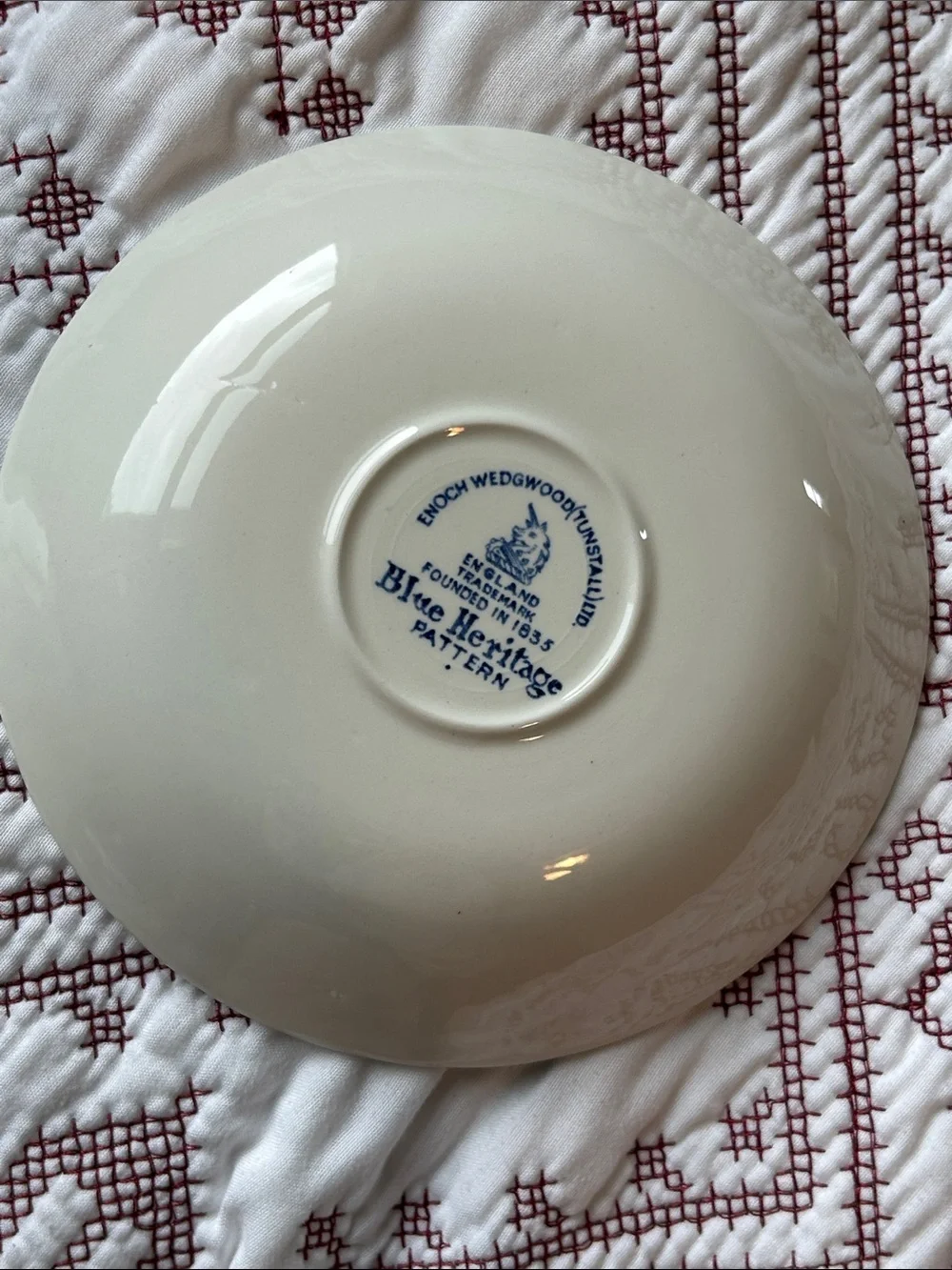 Vintage Enoch Wedgwood Blue Heritage/Blue Onion Saucers Set of 2